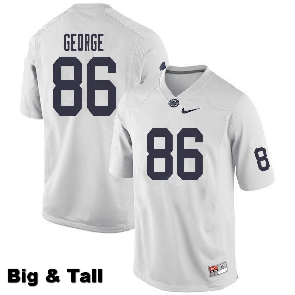 NCAA Nike Men's Penn State Nittany Lions Daniel George #86 College Football Authentic Big & Tall White Stitched Jersey OIS3298NC